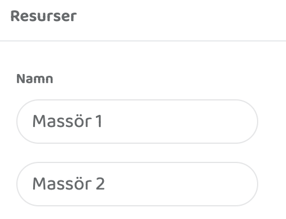 Resurser används för bokningsbar utrustning så som spinningcyklar eller ytor som ska kunna bokas och delas av flera personer.