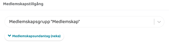 Inställningar för medlemskapstillgång.
