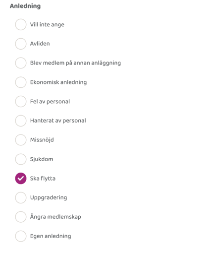 Avslute ett medlemskap (personal/admin)