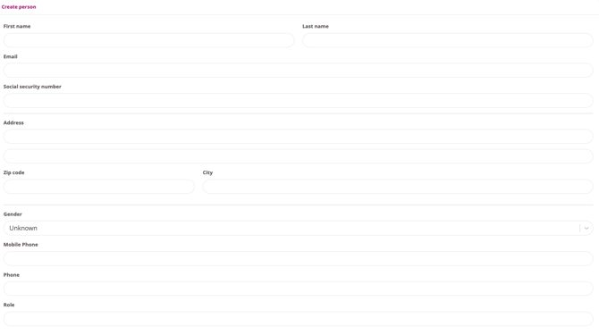Add a person in the crm responsible for the company 