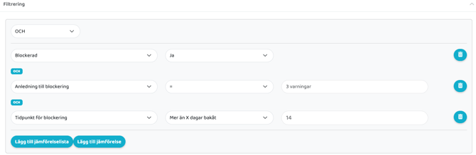 Skapa en regel som automatiskt avblockerar en blockerad kund efter ett visst antal dagar.
