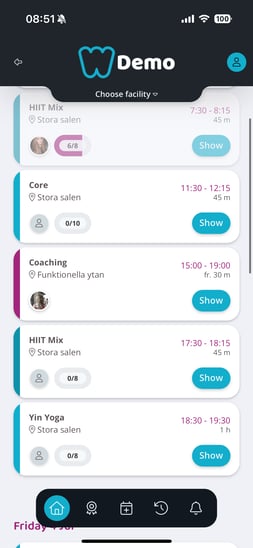 Check in participants via the app