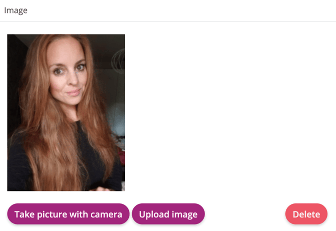 Screenshot of the profile image part of the User profile