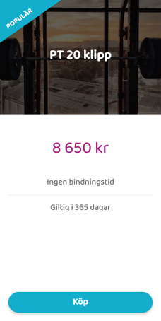 Medlemskapskort med header som visar en bakgrundsbild.