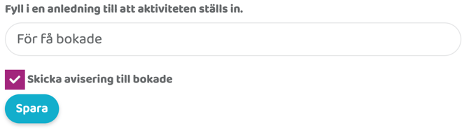 Ställa in aktivitet och notifiera deltagarna
