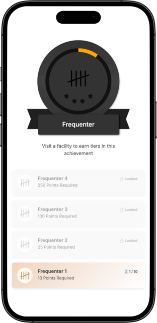 Screenshot from the Fitness Space app showing the home screen with a ‘Workout streak’ status card and a bottom navigation bar.