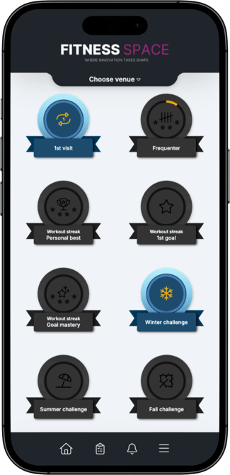 Screenshot showing the ‘Frequenter’ achievement detail view, with tiers/levels, locked steps, and current progress.
